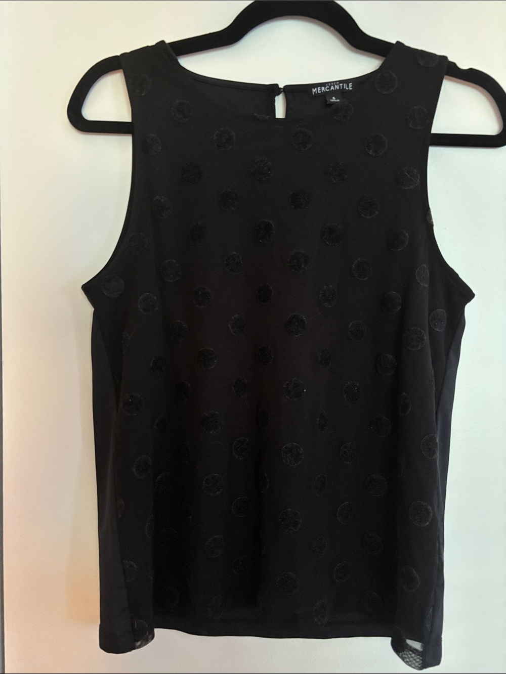 J. Crew Black Polka Dot Sleeveless Tank  Top Small